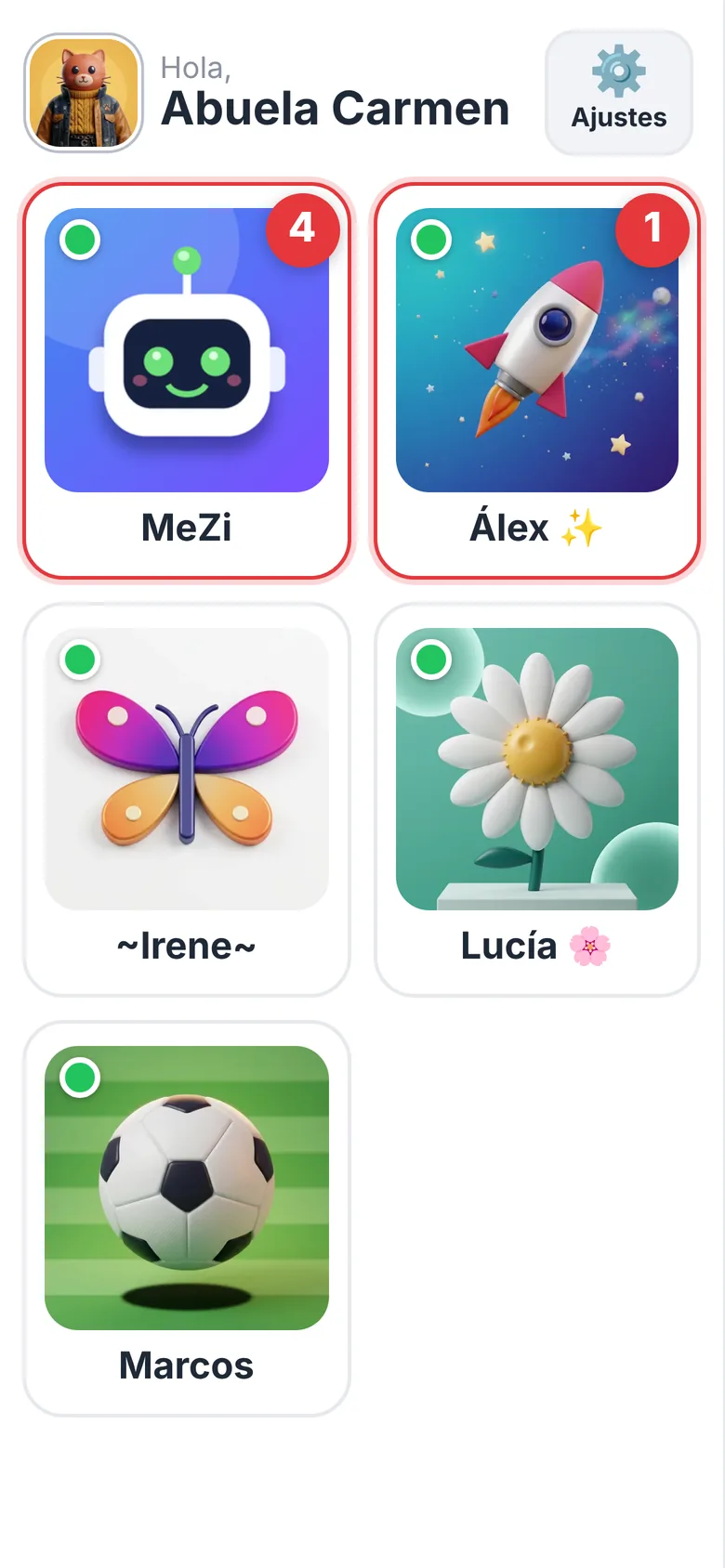 Modo fácil: contactos con fotos grandes